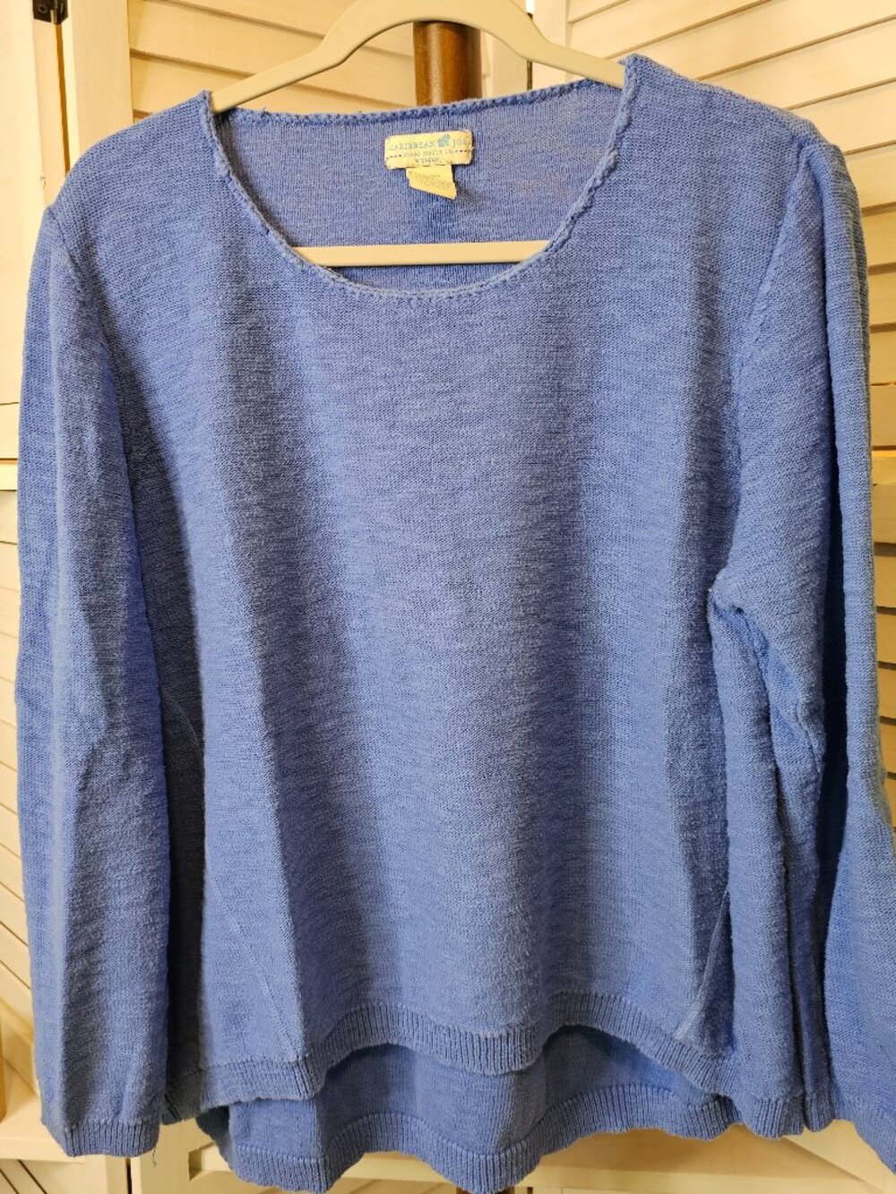 Caribbean Joe Island Supply Co., Plus Size 3X, Blue Cotton Sweater